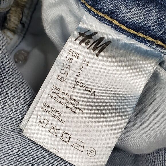 HM Jeans Womens Size 2 Mom Jeans Light Wash Pockets - Picture 9 of 10